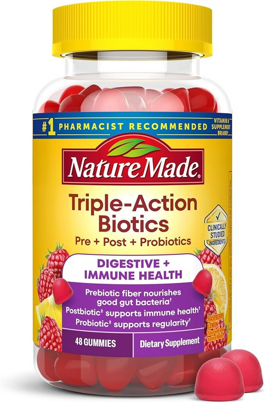 Nature Made Triple Action Biotic Gummy, 100 Gummies