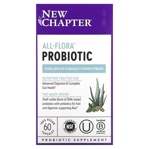 New Chapter All Flora Probiotic, 10 Billion CFU, 60 Vegan Capsules