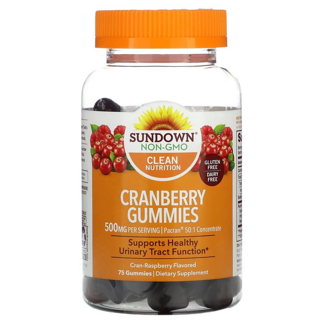 Sundown Clean Nutrition Cranberry 500 mg, 75 Gummies