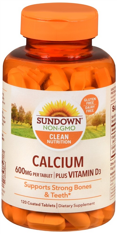 Sundown Calcium 600 mg plus Vitamin D3, 120 Tablets