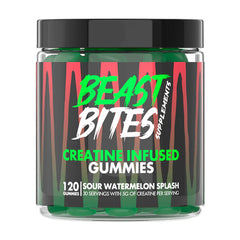 Beast Bites Creatine Infused Gummies Sour Watermelon Splash - 30 Servings