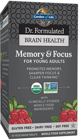 Garden of Life, Dr. Formulated BRAIN HEALTH Memory & Focus for Young Adults 60 tablets