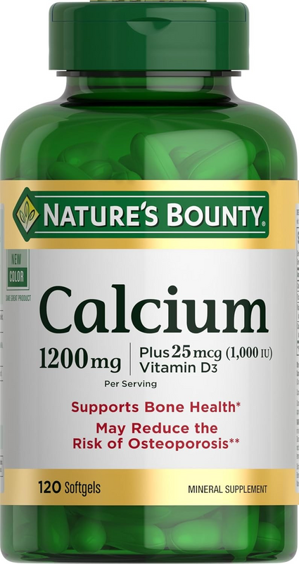 nature bounty calcium plus vitamin d3, nature's bounty calcium 1200 mg, Plus Vitamin D3, 120 Softgels
