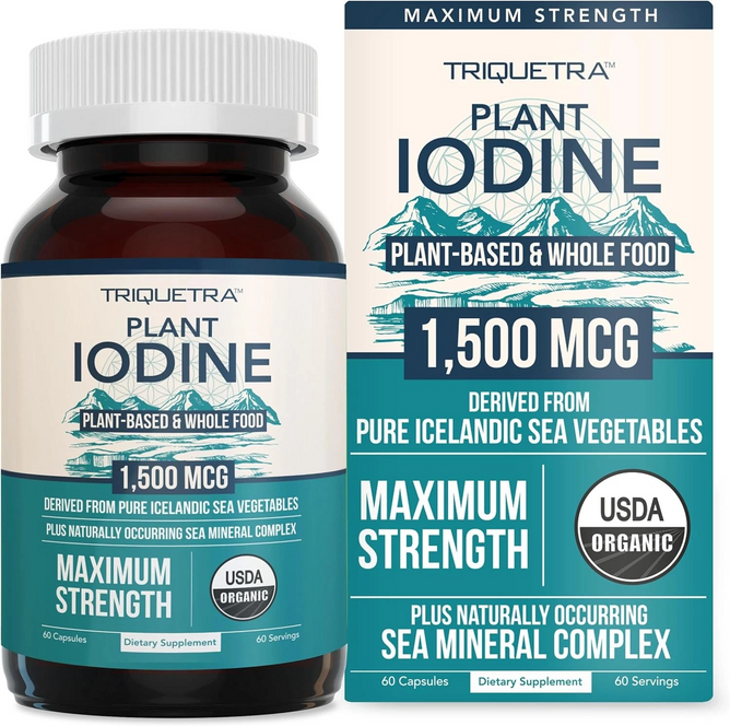 triquetra health Plant Iodine (1500 mcg) Whole-Food Iodine Supplement, 60 capsules