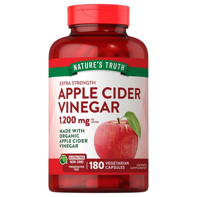 Nature's Truth Organic Apple Cider Vinegar Extra Strength - 180 Veg Capsules