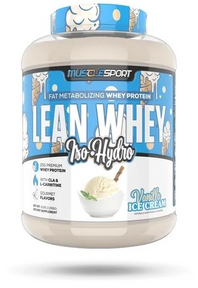 MuscleSport, Lean Whey, Iso-Hydro, Vanilla Ice Cream, 5 lbs (2,268 g)