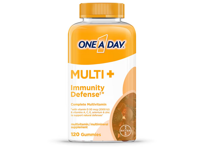 ONE A DAY Multi+ Immune Support Gummies, Vitamin D, C, E, A, Zinc 120 gummies