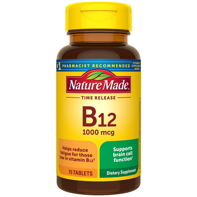 Nature Made Vitamin B12 1000 mcg, Energy Metabolism Support, Time Release 75 Tablets