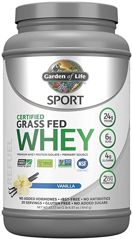 garden of life sport certified grass fed clean whey protein isolate 1 lb