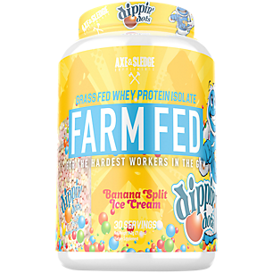 axe and sledge protein, Farm Fed Whey Protein Isolate - Dippin' Dots Banana Split Ice Cream - 30 Servings