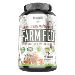 axe and sledge protein, Farm Fed Whey Protein Isolate - Salted Caramel - 30 Servings