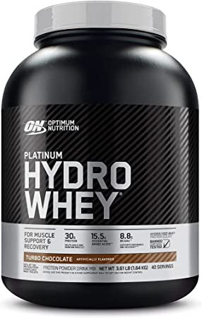 Optimum Nutrition, Platinum Hydro Whey, Protein Isolate Powder, Turbo Chocolate, 3.61 Pounds