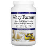 natural factors whey protein, Grass Fed Whey Protein, Natural French Vanilla Flavor, 2 lb (907 g)