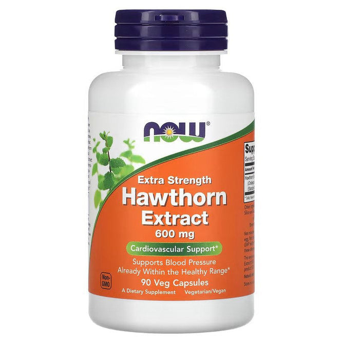 NOW Foods Hawthorn Extract, Extra Strength, 600 mg, 90 Veg Capsules