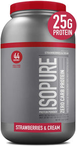 Isopure, Strawberries & Cream, Zero Carb, Protein Powder, 3 lb